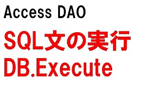 Access DAO DBExecute SQL で SQL文の実行 QA0815 [upl. by Jaf]