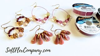 How to Make Hoop Earrings with Flexible Beading Wire amp Crimps Free Spirit Beading with Kristen [upl. by Samira893]