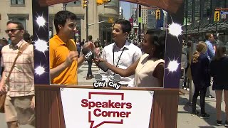 Speakers Corner Talking bilingualism in Canada [upl. by Leban592]