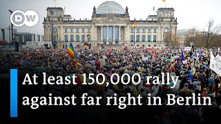 Protests across Germany Hundreds of thousands rally against far right  DW News [upl. by Ydoj]