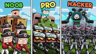 Minecraft  MILITARY BASE DEFENSE NOOB vs PRO vs HACKER [upl. by Urian]