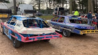 Saloon Stockcars Hednesford Hills Raceway 171124 [upl. by Bluhm198]