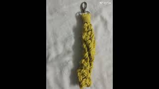 macrame wristlet keychainsimple macrame knot pattern [upl. by Nam]