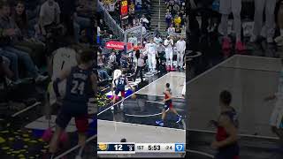 Moses Brown Block Leads to Obi Toppin Fastbreak Dunk vs Wizards  Indiana Pacers [upl. by Ardene]