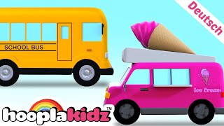 Auto Cartoons  Lernen Sie Farben mit Fahrzeug  Zeichentrickfilm für Kinder  HooplaKidz Deutsch [upl. by Mika]