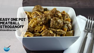 Easy One Pot Meatball Stroganoff [upl. by Llenod]