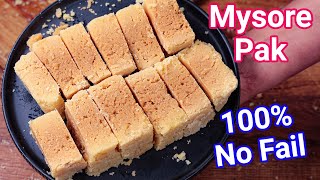 Mysore Pak Recipe with Secret Tips amp Tricks Halwai Style  Homemade Ghee Mysore Pak  No Fail Recipe [upl. by Dedric678]