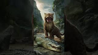 Saber Toothed Cat VS Animals MammothWlofBearCrocodile  shorts animals suscribe [upl. by Dyraj929]