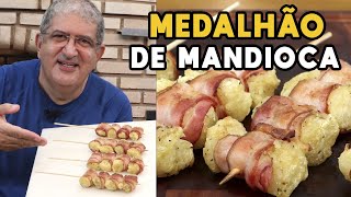 Como Fazer Medalhão de Mandioca  Tv Churrasco [upl. by Aierdna]