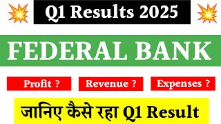 Federal Bank Q1 Results 2025  Federal Bank Share News  Stock Market News [upl. by Thibaud]