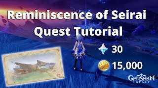 Take pictures at Seirai Island  Genshin Impact Quest Tutorial [upl. by Aniuqahs]