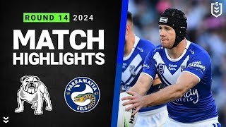 NRL 2024  Bulldogs v Eels  Match Highlights [upl. by Nybor]