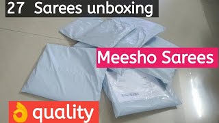 Meesho 27 Sarees unboxing 👌quality dont miss to watch [upl. by Ayahc]