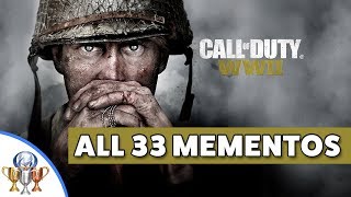 Call of Duty WW2  All 33 Memento Collectibles Locations Piece of History Trophy amp Achievement [upl. by Weeks235]