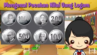 MENGENAL PECAHAN UANG LOGAM  MATERI KELAS 2 SD [upl. by Gaw]