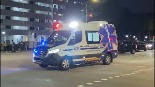 HILO SIREN  ENROUTE TO HOSPITAL SCDF A321 7th Generation Ambulance [upl. by Jeavons]