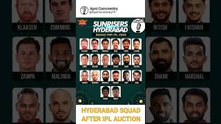 Sunrisers Hyderabad Full Squad After Ipl Mega Auction 2025  ApniCommentry apnicommentry [upl. by Neillij47]