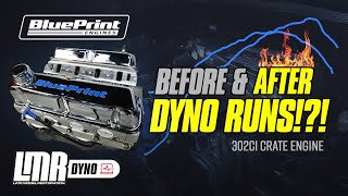 BluePrint Engines 302ci Crate Engine Chassis Dyno Runs in a Fox Body Mustang  Can it make 300rwhp [upl. by Nnylyar374]