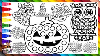 Dibuja y Colorea 5 HALLOWEEN POP ITS 🎃👻🕷️🦇🧙‍♀️🔴🟠🟡🟢🔵🟣🌈 Dibujos De Halloween Para Niños [upl. by Adniroc50]