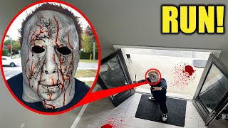 if you ever see BLOODY MICHAEL MYERS at STROMEDYS FRONT DOOR RUN STROMEDY GOT CAPTURED [upl. by Feeley169]