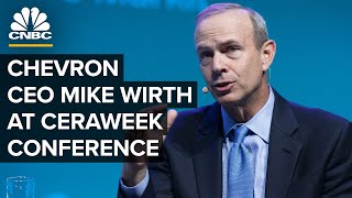 Chevron CEO Mike Wirth discusses the energy sector at CERAweek conference — 3623 [upl. by Lebezej]