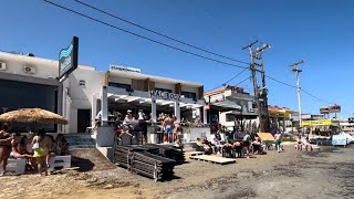 Beach walk kalamaki to laganas Zante Greece whats open and how busy is it  beach travel fun [upl. by Colas]