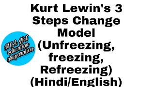 Kurt Lewins 3 steps Change ModelUnfreezing FreezingRefreezingbedmedNet Hindienglish [upl. by Josephson]