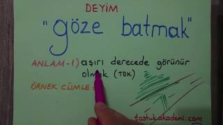 001➡ Deyimler  quot Göze Batmak quot Deyiminin Anlamı ve Örnekleri [upl. by Negroj]