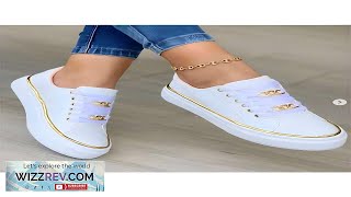 Stylish Womens Low Top Canvas Sneaker Comfortable Daily Wear Round Toe Review [upl. by Nanahs984]