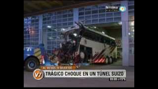 Visión Siete Suiza Trágico accidente en un túnel deja 28 muertos [upl. by Bushore460]