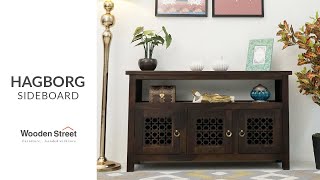 Hagborg Sideboard Walnut Finish  Modern Sideboard Design  WoodenStreet  2023 [upl. by Urbas]