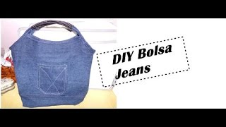 DIY  Bolsa Jeans Inspiração costura passo a passo [upl. by Enoved]