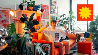 a graphic designers apartment tour  prints plants funny man [upl. by Yzmar]