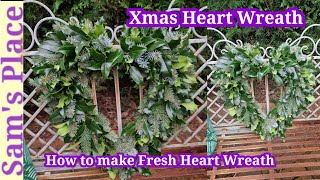 How to make a Fresh Evergreen Heartshaped Wreath  Xmas Decor  Evergreen Wreath [upl. by Horton135]