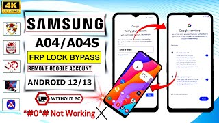 2024 New Method 🔥 Samsung A04A04S FRP Unlock Android 1213 Without Pc ✅ GmailGoogle Account Unlock [upl. by Penrose457]