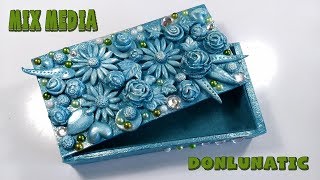 Cómo reciclar cajas de madera con MIX MEDIA Tutorial DIY [upl. by Ardnossac344]