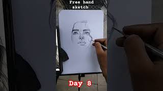 Free hand drawing day 8art drawing trending artist sanju artwork [upl. by Helli748]