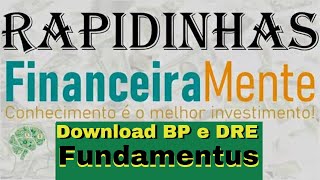 TUTORIAL  Download de BP e DRE do Fundamentus [upl. by Hehre]