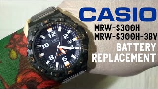 Casio Solar Watch Quartz MRWS300H3BV MRWS300H Battery Replacement [upl. by Dnomyaw]