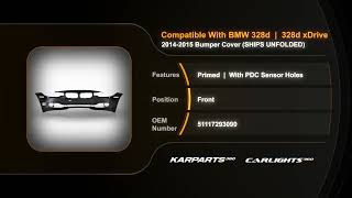 For BMW 328d328d xDrive Bumper Cover 2014 2015  Front Primed [upl. by Lewin]