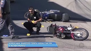 Bandido tenta assaltar policial e acaba morto [upl. by Norraf]