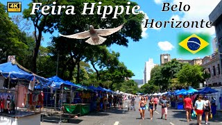 🇧🇷 Belo Horizonte Feira Hippie Walking Tour Minas Gerais Brazil 4K [upl. by Bluma179]