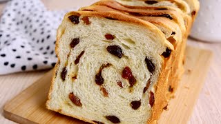 Raisin Bread Recipe  Soft Fluffy Raisin Bread ｜How to make Milk Bread ｜Japanese Milk Bread Recipe [upl. by Nelubez]