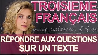 Brevet  répondre à des questions sur un texte  Français  3e  Les Bons Profs [upl. by Whalen]