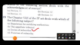 IT ACT 2000 MCQ for NET JRF LAW information technology act MCQ for judiciary and net jrf [upl. by Ayikan]