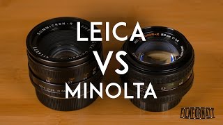 Leica R Summicron 50mm F2 vs Minolta MD Rokkor X 50mm F14 [upl. by Malet]