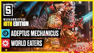 World Eaters vs Adeptus Mechanicus  Warhammer 40k Battle Report [upl. by Pammy]