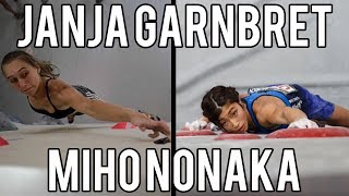 Janja Garnbret VS Miho Nonaka  IFSC Climbing World Cup Meiringen 2018  Climbing Comparison [upl. by Auohp]