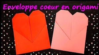 Comment faire une enveloppe cœur en papier à offrir en origami💖 [upl. by Senn192]