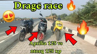 🔥Aprilia storm 125 Vs NTORQ XP 125 vs NS 125🔥 A brutal Drage Race🔥💪 Petrol vspetroRSvlogs0812 [upl. by Justinn]